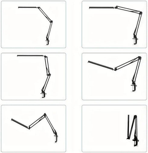 HDView 3 10 LED Desk Lamp with Eye-Caring Modes Brightness, Adjustable Swing Arm Long Flexible Lamp for Office Workers