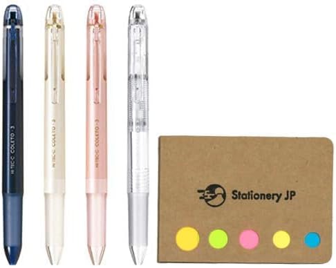 Pilot Hi-tec-c Coleto 3 Color Multi Pen Body Component, Basic & Pearl Pattern, Rubber Grip, 4-Pack