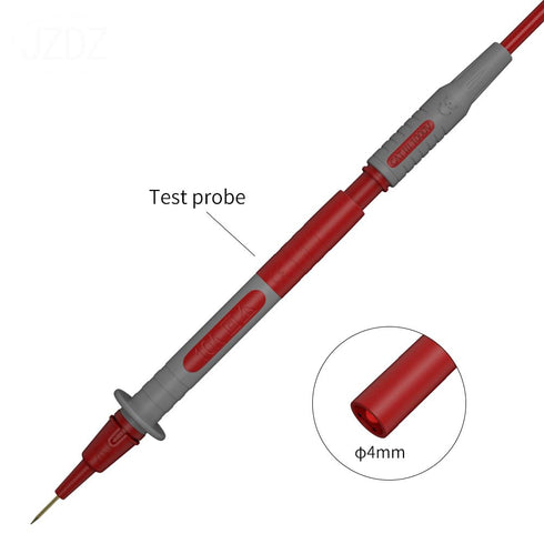 2pcs Right-Angle Banana Plug to Straight Security Banana Plug Test Lead Cable, Fully Insulated 4mm for MultiMeter,