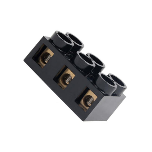2pcs 500V 60A 3 Position Dual Row Screw Terminal Block, Black Electrical Barrier Terminal Strip for Power Distribution