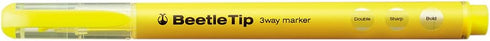 Kokuyo Beetle Tip 3way Highlighter Pen - Yellow