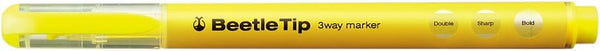 Kokuyo Beetle Tip 3way Highlighter Pen - Yellow