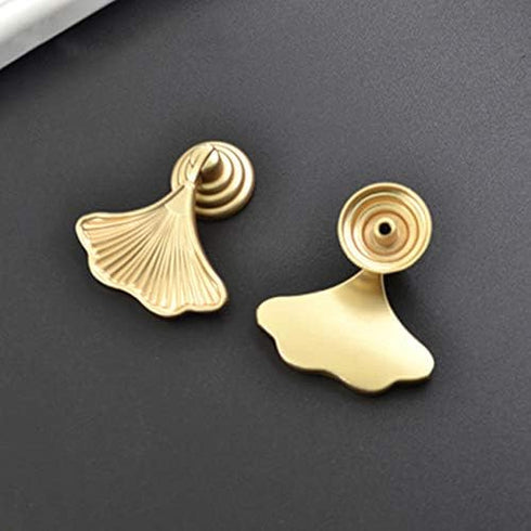 Generic Modern fashion creative ginkgo leaf single hole drawer knob bookcase shoe cabinet bedside table fan-shaped