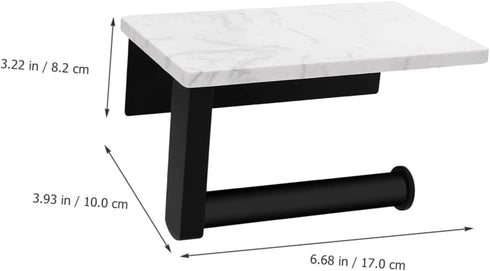 Alipis Stainless Steel Marble Toilet Paper Holder with Shelf Elegant Bathroom Napkin Organizer Wall Mount Design