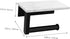 Alipis Stainless Steel Marble Toilet Paper Holder with Shelf Elegant Bathroom Napkin Organizer Wall Mount Design