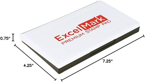 ExcelMark Rubber Stamp Ink Pad - Extra Large 4-1/4" by 7-1/4” (Red)