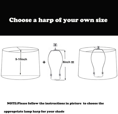 HanWenHone Holder8 Inch -2 SetDetachable 2 Lamp Shade Harp Lamp Harp Kit Shade Holder for Table & Floor Lamps DIY