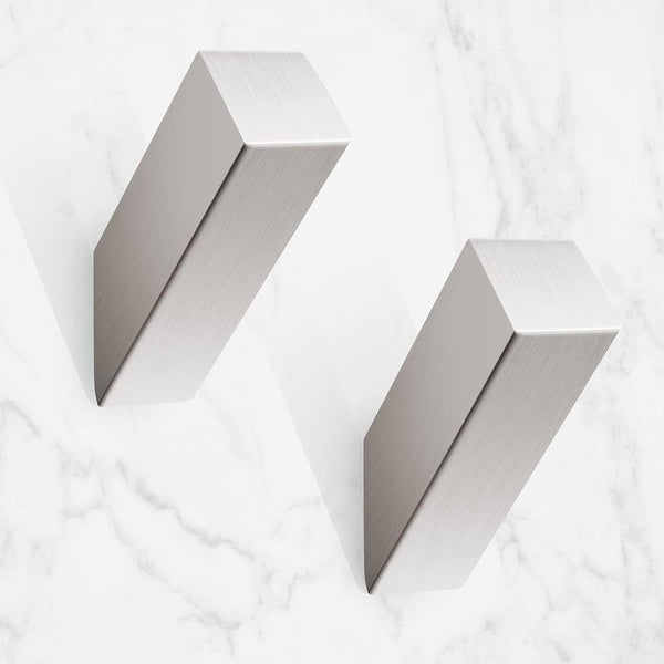 Towel Hooks Brushed Nickel Stainless Steel - 2 Pack Heavy Duty Modern Wall Hooks for Bathroom and Living Room
