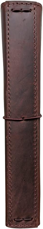 newestor Travelers Notebook Cover with Inner Pockets, Card Slots, and Pen Holder, A5 Size (Dark Brown)