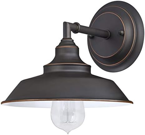 6343500 1-Light Westinghouse Indoor Wall Fixture, Sconce, Oil Rubbed Bronze - White Interior