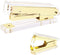Clear Acrylic Body Stapler, Bright Yellow Gold Tone, Includes Staples Remover Set for Desktop Executive Use