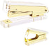 Clear Acrylic Body Stapler, Bright Yellow Gold Tone, Includes Staples Remover Set for Desktop Executive Use