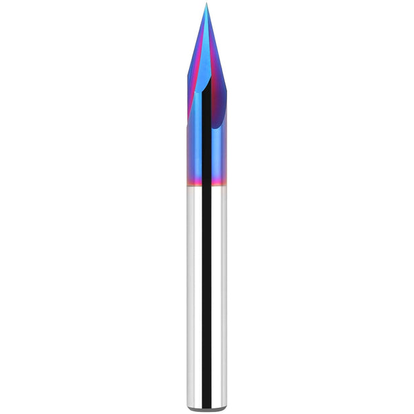 EANOSIC 30 Degree V Bit 1/4" Shank, Carbide CNC Chamfer End Mill, 3-Flute