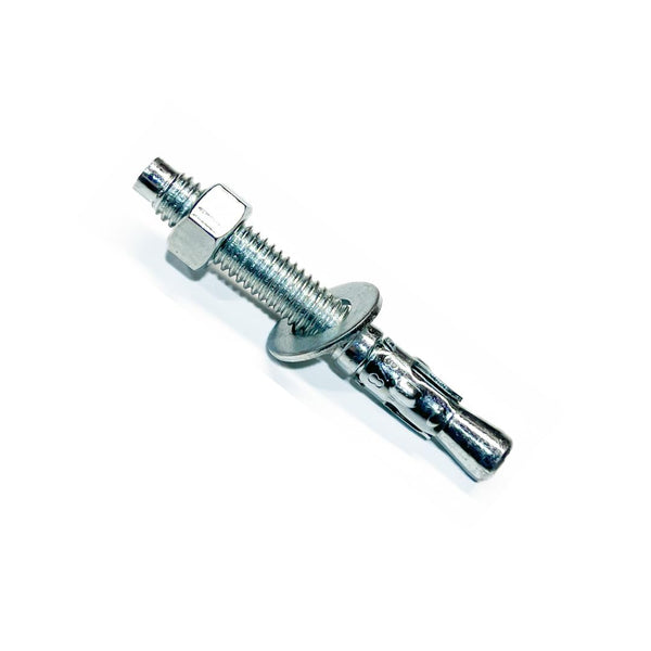 Zinc-Plated Steel Wedge Anchors, 3/8" X 2-3/4" - Heavy-Duty Mounting Bolts for Concrete, 25 Pack