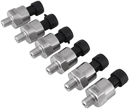 Pressure Transducer Sender Sensor, Pack of 2, 1/8NPT Thread Stainless Steel for Oil Fuel Air Water (500PSI)