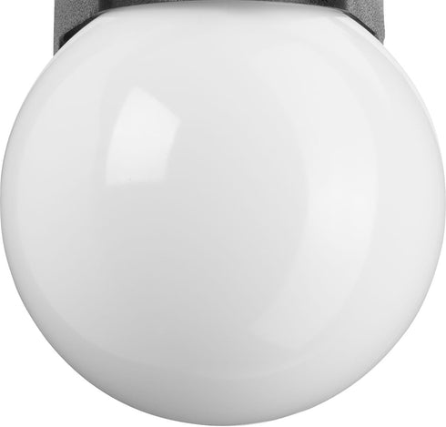 1-Light Progress Lighting Polycarbonate Outdoor White Acrylic Shade Modern Outdoor Wall Light Textured Black