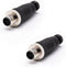 2 Pcs M12 Connector 5 Pin Male A-Code Unshielded Field Installable Connector, Straight Male Plug for Industrial Sensor
