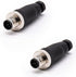 2 Pcs M12 Connector 5 Pin Male A-Code Unshielded Field Installable Connector, Straight Male Plug for Industrial Sensor