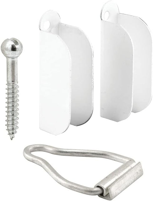 Make-2-Fit PL 8103 Set, 1-9/16 in. x 1-1/2 in, for Double Hung 2 Hangers & 1 Latch, White