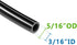Feelers Pneumatic PU Tubing, 5/16"OD Hose PU Polyurethane Air Hose Tube Line for Air Compressor Water Fluid Transfer Black (16.4 ft)