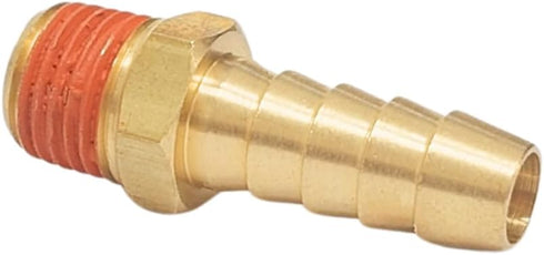 2 Pack Brass Air Hose Barb Fittings Adapter Set, 3/8" Barb to 1/4" NPT Male Pipe