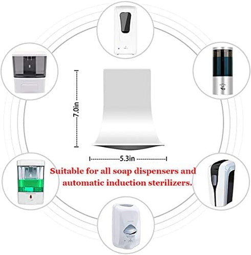 ZZBD (White,2pcs) Hand Soap Tray, Wall Mount Drip Tray for Automatic Hand Sanitizer Dispenser Wall Mount, Hand