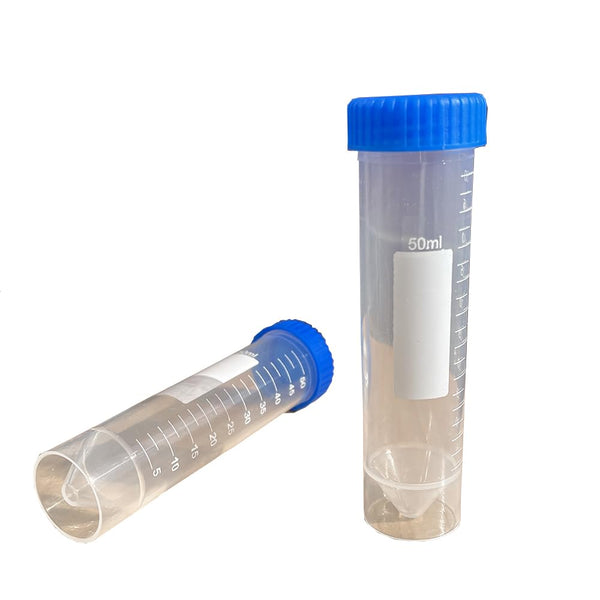 LAMPPE 10 Piece 50ml Plastic Vial Tube with Screw Caps, Leakproof Aquarium Water Test Tube Replacement