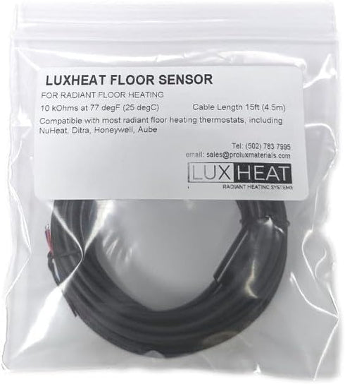10kohm 15ft LuxHeat Temperature Floor Sensor for Radiant Under Floor Heating. NTC Probe, Suitable for Most Heating