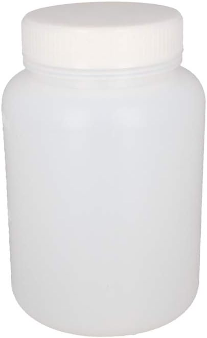 Othmro 3Pcs 500ml Plastic Lab Cylindrical Chemical Reagent Bottle, Wide Mouth for Liquid Storage