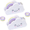 LUOZZY 2 PCS Cloud Tape Dispenser, Cartoon Desktop Tape Cutter with Rainbow Tape Roll Holder for Home Office