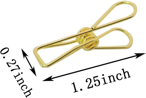 Rurili 50 Pcs Metal Wire Hollow Out Multi-Purpose Utility Clips, Small Paper Clips, Clothespins for Office School Home