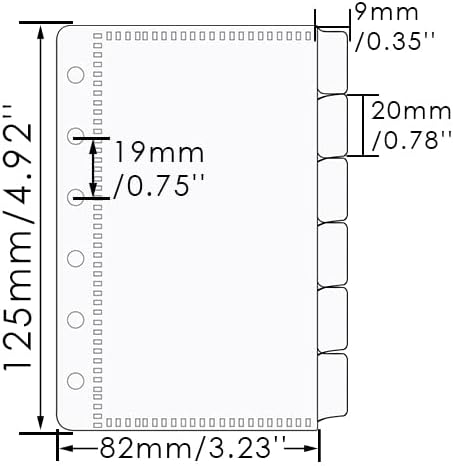 A7 2 Set 6 12 6 6 (A7) Clear PP Cash Envelopes Tabs Binder Pockets Dividers Sheets Budget Zipperless Hole Loose Leaf