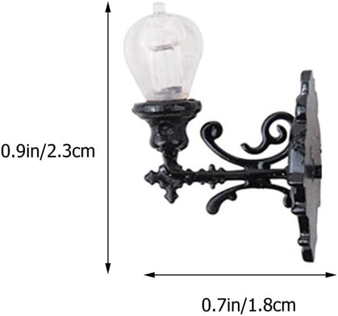 4 1:12 Yardwe Miniature Wall Lamp - Pcs Scale Led Dollhouse Wall Sconces Tiny Lights for Miniature House Accessories