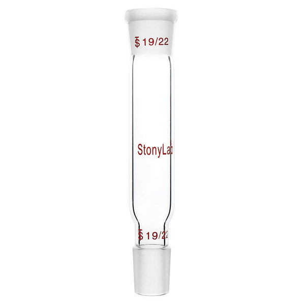 stonylab Glass Straight Connecting Adapter, 90mm, 19/22 Outer Joint to 19/22 Inner Joint for Lab Supply