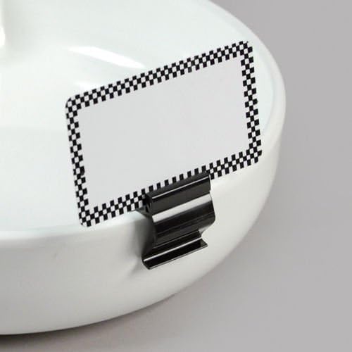 Black Food Tray Label Holders, Bowl & Cup Sign Clips for Bake Sale Signs, 10 Pack