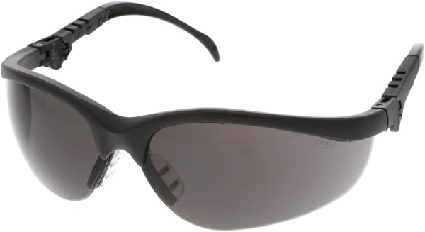 MCR Safety KD312 Glasses with Gray Lenses, UV Protection, Scratch Resistant Coating, 1 Pair