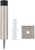 National Hardware N830-527 Reed Door Stop, 3", Satin Nickel with Matte Black Tip, 1 Count