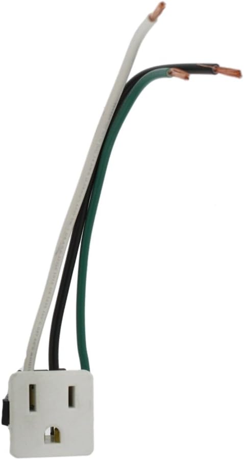 Leviton 15A, 125V, Snap-In Receptacle, Grounding, White