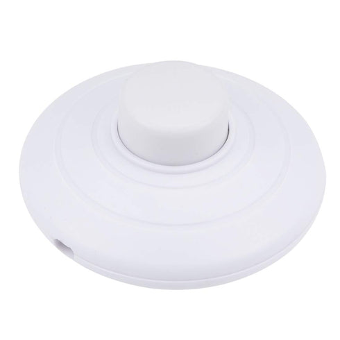 uxcell Inline Foot Pedal Push Button Switch - Round Lamp Light Foot Control ON-OFF Foot Switch (White)