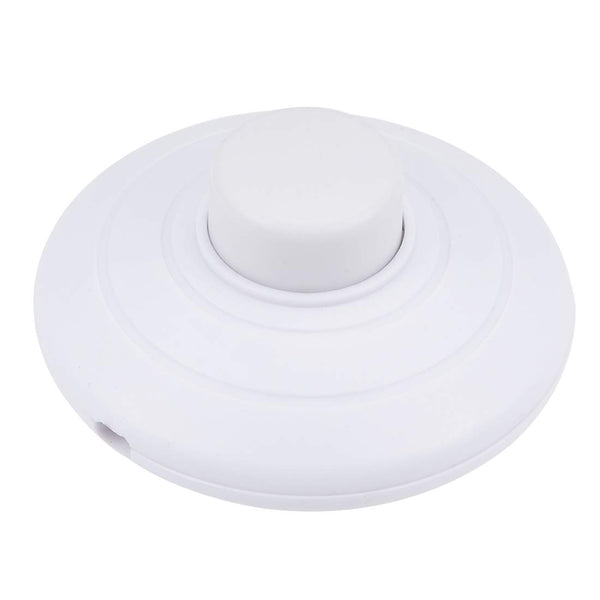 uxcell Inline Foot Pedal Push Button Switch - Round Lamp Light Foot Control ON-OFF Foot Switch (White)