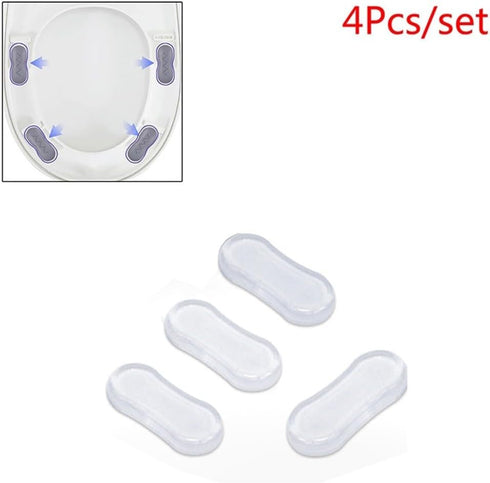 5Pcs Transparent Toilet Seat Bumper Set, Strong Adhesive Rubber Pads for Home, Hotel, and Hospital Toilets