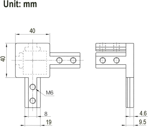 Zeberoxyz 4PCS Black 4040 Series 3-Way End Corner Bracket with M6 Screws for 8mm Slot T-Shape Aluminum Extrusion Profile