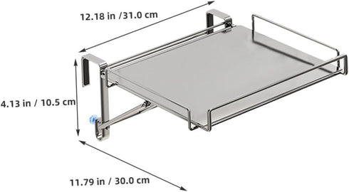 Foldable Stainless Steel Hanging Door Shelf Kitchen Storage Rack Organizer Non-punching Wall-friendly Space-saving