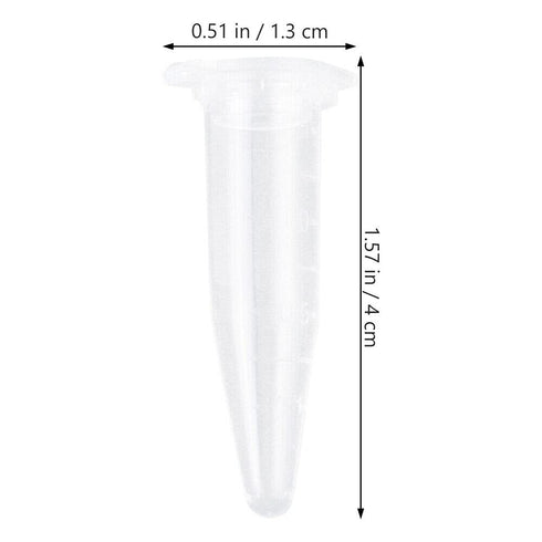 500pcs 1.5ml Conical Centrifuge Tubes, Microcentrifuge Plastic Test Vials with Lids