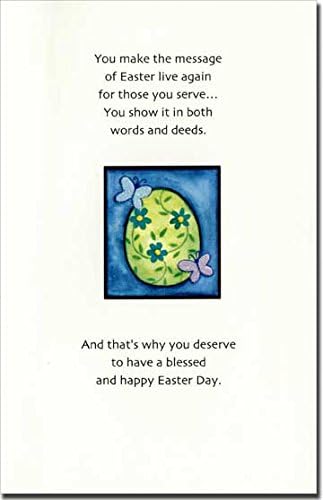 Freedom Greetings Checkerboard Die Cut Window: Pastor - Easter Card