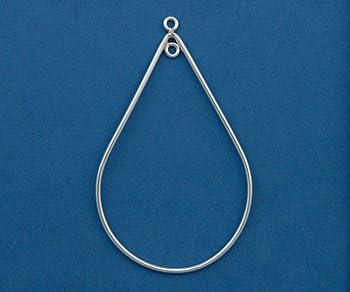 WireJewelry Silver Filled Chandelier Components Tear Drop 40x27mm - Pack of 2