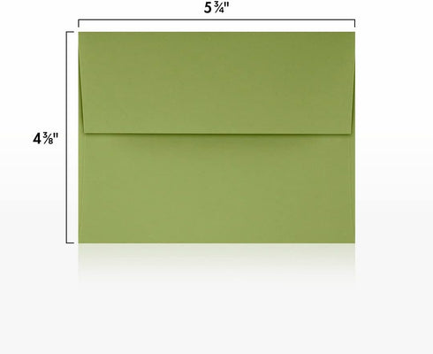 LUXPaper A2 Invitation Envelopes | Peel & Press | Avocado Green | 4 3/8" x 5 3/4" | 70lb. Text | 50 Qty