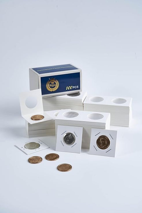 Boen Coin Flips 31.5mm, 1000Pcs Coin Holders for Collectors, Cardboard Coin Flips for Coin Collection