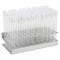 Karter Scientific 50 Tube - 16x150mm Clear Plastic Test Tube Set with Aluminum Rack and Caps