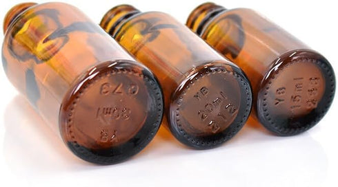 5 Pack 0.5 oz Empty Glass Dropper Bottles - Leak Proof Travel Containers for Essential Oil Liquids